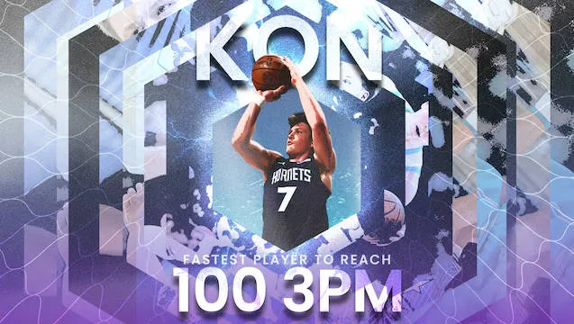 NBA｜黃蜂超級新秀Kon Knueppel刷新史上最速100顆三分球
