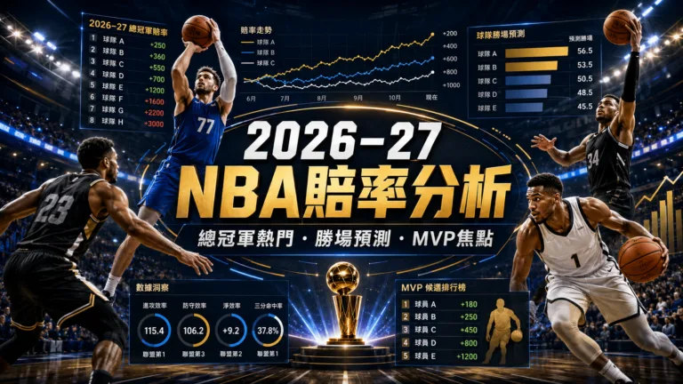 2026–27NBA賠率分析!總冠軍熱門、球隊勝場與MVP預測一次看
